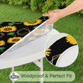 thumbnail image 5 of Floral Sunflower Design Tablecloth with Elastic Fit, Durable Polyester for 44-52 Inch Round Tables, Indoor Outdoor Ready, 5 of 7