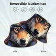 thumbnail image 5 of Daiia Colorful Wolf Head Pattern Bucket Hat - Trendy Cotton Sun Hat for Beach, Golf, Fishing - Fun Outdoor Vacation Boonie for Men and Women, 5 of 9