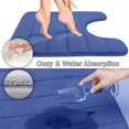 thumbnail image 3 of LAICAIW Memory Foam Toilet Bath Mat U-Shaped, Soft and Comfortable, Super Water Absorption, Non-Slip, Thick, Machine Wash and Easier to Dry for Bathroom Commode Contour Rug, 24 X 20 Inches, Navy Blu, 3 of 7