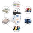 thumbnail image 5 of YFYANG 50L Foldable Laundry Hamper, Waterproof Oxford Fabric Vintage Blue Circular Lines Laundry Bag Laundry Baskets, 5 of 6
