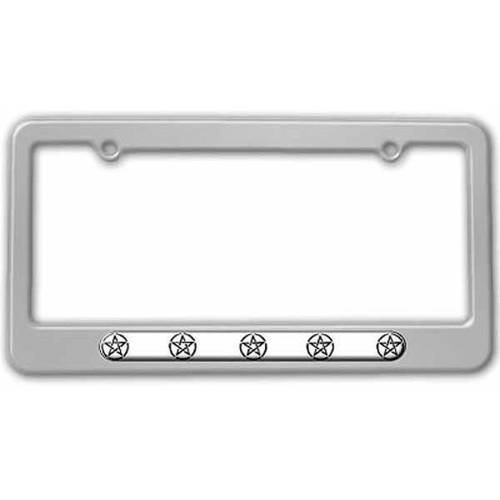 Pentagram, Wicca Witch License Plate Tag Frame, Multiple Colors