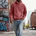 thumbnail image 2 of Men's Pullover Hoodie Classic Fit Long Sleeve Casual Hooded Sweatshirt with Kangaroo Pocket for Everyday Wear Red 2XL, 2 of 7