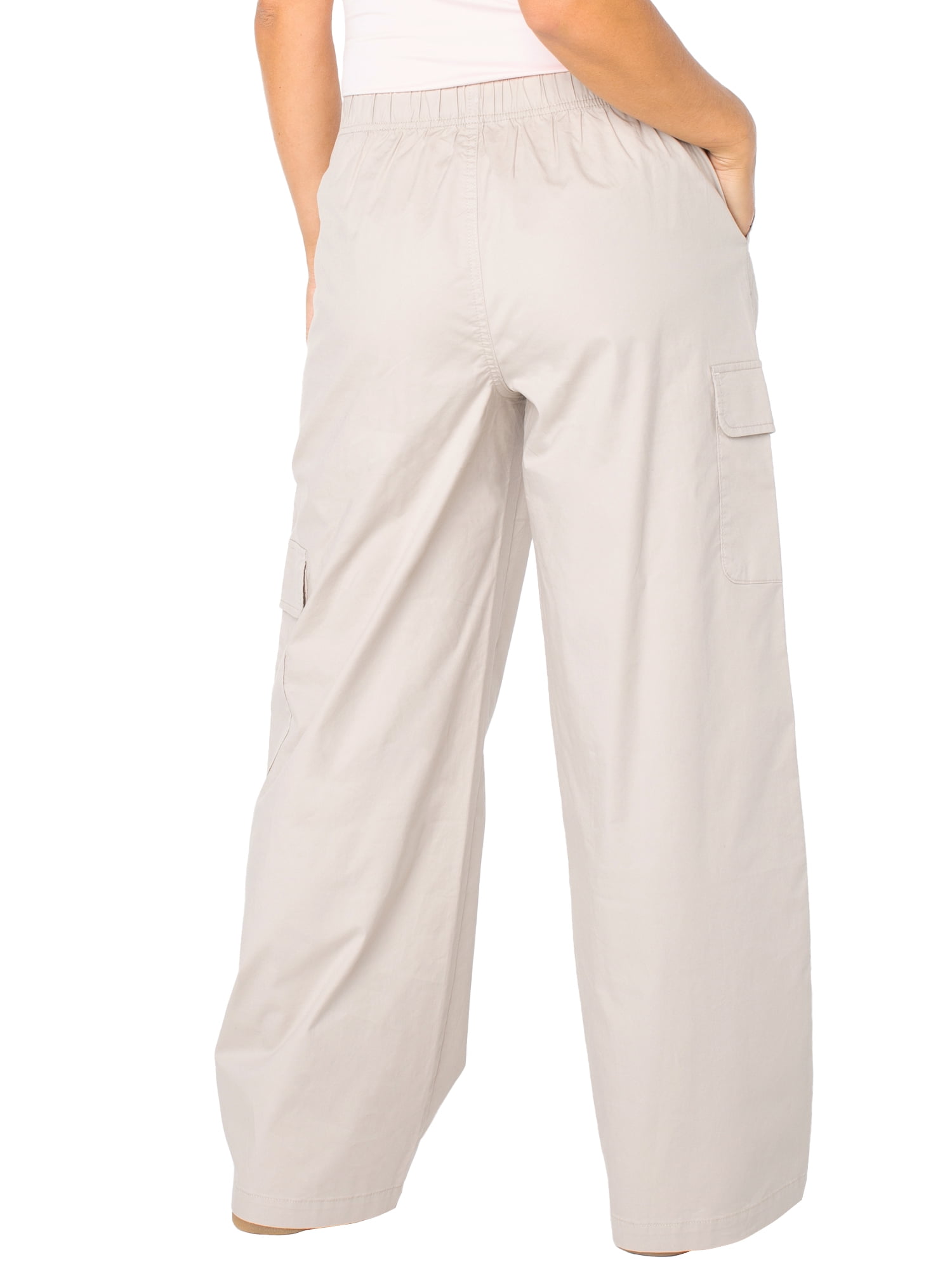 Celebrity Pink Women’s Poplin Wide Leg Cargo Pants, Sizes XS-XXXL