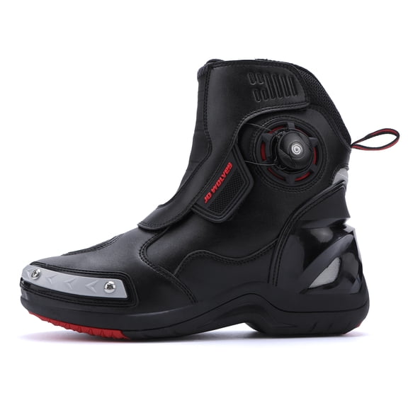 Botas de Moto para Todo el Año, Calzado de Cuero para Motociclistas,negro-37