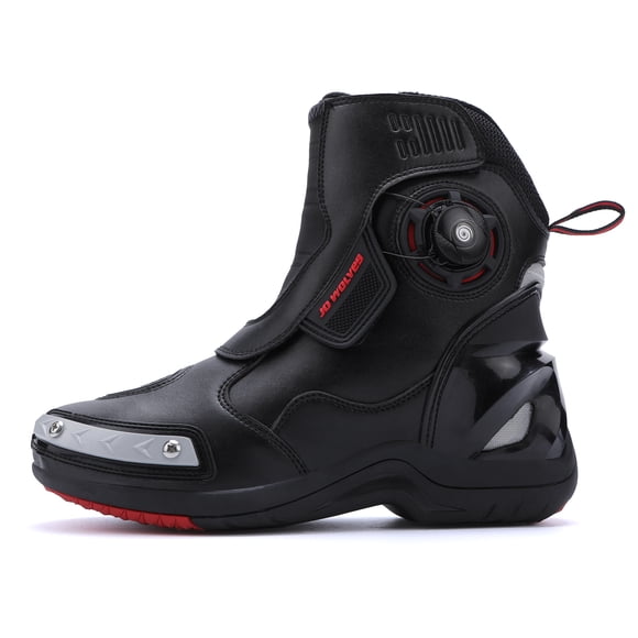 Botas de Moto para Todo el Año, Calzado de Cuero para Motociclistas,negro-38