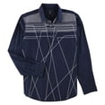 thumbnail image 1 of Alfani Mens Clifton Line Button Up Shirt, Blue, XXX-Large, 1 of 1