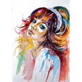 thumbnail image 2 of Kovacs, Anna Brigite 14x18 Gold Ornate Wood Framed with Double Matting Museum Art Print Titled - Lady Girl II, 2 of 4