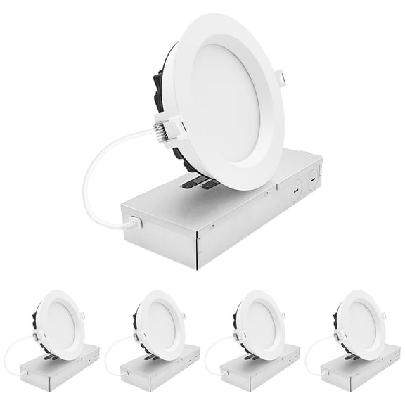 LUXRITE 5 In. LED Regressed Mini Panel Light, 5CCT, 16-26W, Up to 2500LM, Dual Dimmable, 100 Beam, ETL Listed 4 Pack