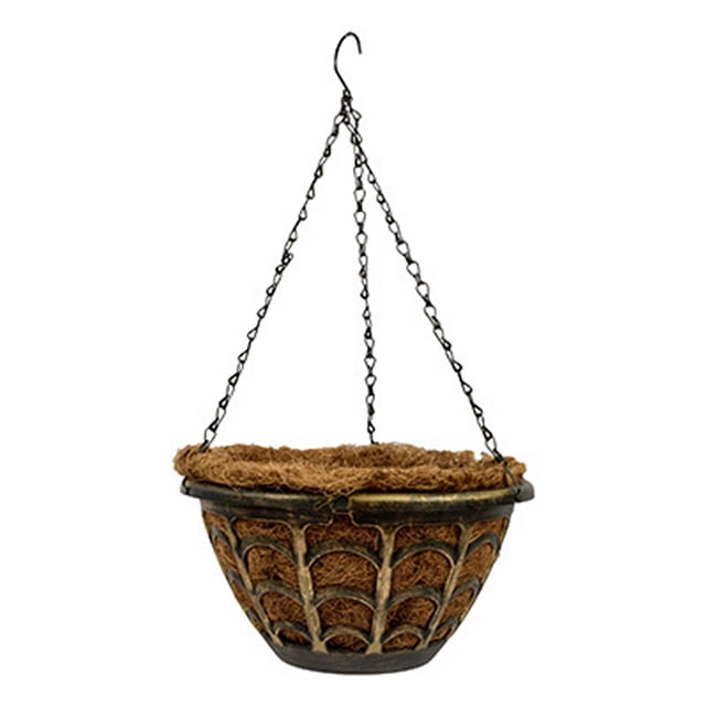maceta fibra coco 12" bali dorada