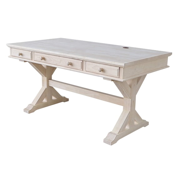 Pemberly Row Traditional Executive Desk with Canyon Base