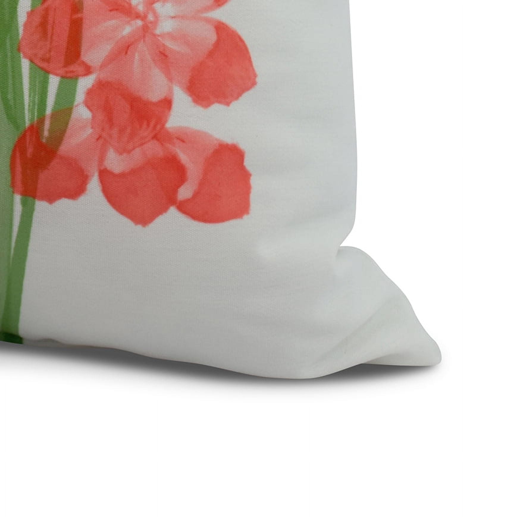 Simply Daisy, 18" x 18" Florpalida, Floral Print Outdoor Pillow, Orange