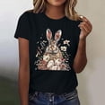 thumbnail image 2 of Mujeres de Manga Corta Tops Casual Nuevo Cuello Redondo Pascua, Ligera Camiseta de Poliéster Spandex, 2 of 4