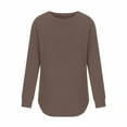 thumbnail image 4 of Patlollav Womens Fashion Winter Solid Round-Neck Pullover Long Sleeve Tops, 4 of 6
