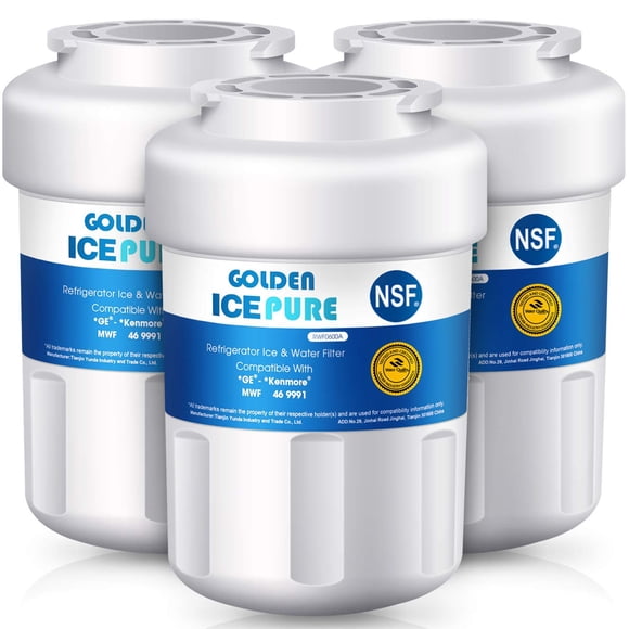 MWF Refrigerator Water Filter, Replacement for GE Smart Water MWF, MWFP, GWF, GWFA, HWF, HWFA, HDX FMG-1,WFC1201, GSE25GSHECSS, P