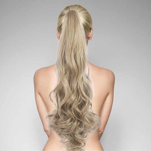 Xihbxyly Peluca de Cola de Caballo de Pelo Largo y Rizado, Estilo Europeo, Fácil de Sujetar, Ligera y Cómoda, con Diversos Colores y Estilos, para Uso Diario, Accesorio para Extensiones de Cabello.
