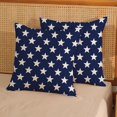 thumbnail image 2 of Set of 2 4th of July Pillow Covers 18x18 Inch Blue and Cream Patriotic Stars Throw Pillows for Sofa Bed Decor Independence Day Memorial Day Pillowcase, 2 of 7