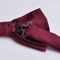 thumbnail image 4 of LAICAIW Mens Solid Color Double Fold Pre-tied Bow Tie and Pocket Square Set, 4 of 7