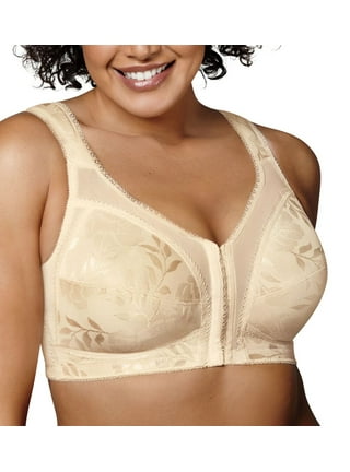 44c Playtex 18 Hour Wirefree Cushion Strap Smoothing Nude Floral Bra 4049  for sale online