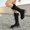Black, variant on Women’s Faux Suede Knee‑High Winter Boots, Fleece Cuff Lace‑Up Side Zipper Platform Tall Booties, Warm Non‑Slip Boots