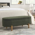 thumbnail image 2 of Upholstered Fabric Storage Ottoman Bench with Hidden Compartment, Bed End Bench for Bedroom Living Room Entryway, Handmade Hallway Stool with Rubberwood Legs, Green, 2 of 7