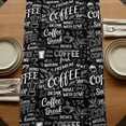 thumbnail image 5 of Table Runners 120 Inches Long Dress Scarves, Black Coffee Farmhouse Coffee/Dining/Kitchen Table Runner for Living Room, Farmhouses Modern Simple Cup Plants 13x120 Inch, 5 of 9