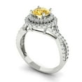 thumbnail image 2 of Halo Engagement Ring for Women - 1.3125ct Natural Citrine in 14K White Gold Promise Ring, 2 of 6