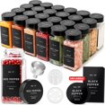 thumbnail image 1 of Set de tarros de especias EDELHAUS de cristal con etiqueta y tapas negras, 120 ml x 24, 1 of 8