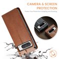 thumbnail image 3 of Wallet Case For Google Pixel 8A, Luxury Premium Leather Flip Strong Magnetic Closure [Kickstand][RFID Blocking][Card Holder Slots] Retro Shockproof Phone Cover For Google Pixel 8A, Brown, 3 of 7