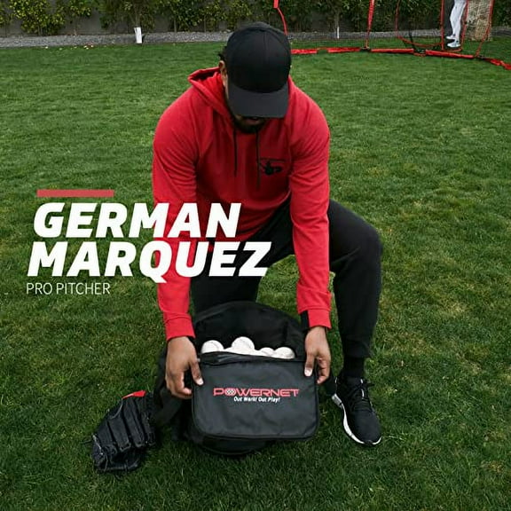 PowerNet Soft Bucket Carry Bag, Ball Bucket Replacement with Shoulder Strap & Pocket Organizer to Carry or Store Softball & Baseball Gear (Softside)