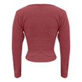 thumbnail image 6 of Vinsonshop Long Sleeve Ribbed Knit Crop Tops Women Square Neck Sweaters Slim Fit Casual Pullover Basic Jumpers Fall Fashion Everyday Wine S, 6 of 9