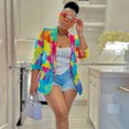 thumbnail image 4 of Blazer con estampado tie dye para mujer, chaqueta elegante 2023, prendas de vestir exteriores para mujer, blusas elegantes Y2K, abrigo femenino, 4 of 5