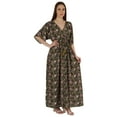 thumbnail image 2 of Inkmeso Robe à Manches Kimono Courtes Imprimée à Col en V pour Femmes, Robe Maxi Longue Décontractée d'Été, 2 of 7