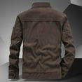 thumbnail image 6 of Timoontee Men's Corduroy Jacket Coat Fall Winter Warm Coats Casual Comfy Stand Collar Coats Solid Textured Zip Up Outerwear Coats with Mulit Pocket Coffee XXL, 6 of 6