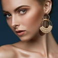 thumbnail image 3 of NICKSUN 4 Pairs Handmade Raffia Rattan Bohemian Round Drop Dangle Earrings for Women, Boho Statement Cute Fun Hoop Earrings Set, 3 of 9