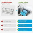 thumbnail image 3 of KESOL 3-in-1 Kitchen Sink Caddy with Adhesive Sponge Holder for Kitchen Sink + Dish Cloth Hanger + Dish Brush Holder, 304 Stainless Steel Rust Proof, Water Proof, No Drilling Kitchen Sink Accessories, 3 of 6