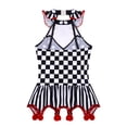 thumbnail image 4 of CHICTRY Costume de Danse Clown pour Filles Justaucorps Sans Manches Robe de Danse Ballet Tenue de Cirque Halloween Noir&Rouge 4, 4 of 4