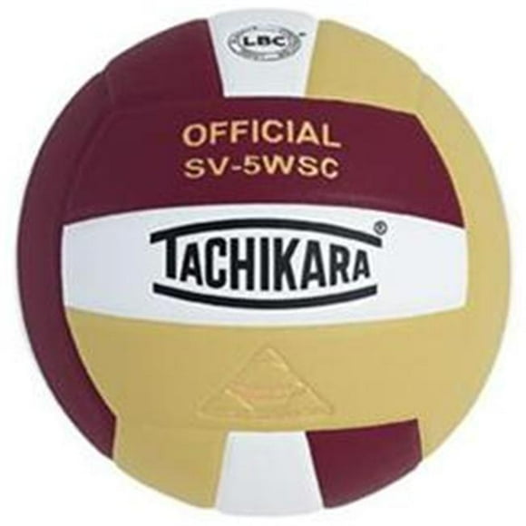 Tachikara SV5WSC.CWVG Sensi-Tec Composite High Performance Volleyball - Cardinal-White-Vintage Gold