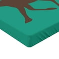 thumbnail image 2 of Ambesonne Moose Fitted Sheet, Deer Family and Antlers, Full Size, Sea Green Brown, 2 of 3
