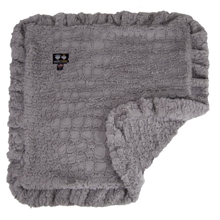 Bessie and Barnie Serenity Grey Luxury Ultra Plush Faux Fur Pet/ Dog Reversible Blanket (Multiple Sizes)