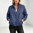 thumbnail image 2 of LUVDA Womens Lightweight Jacket Full Zip Stand Collar Long Sleeve Casual Windbreaker with Zipper Pockets for Travel & Hiking, 2 of 7