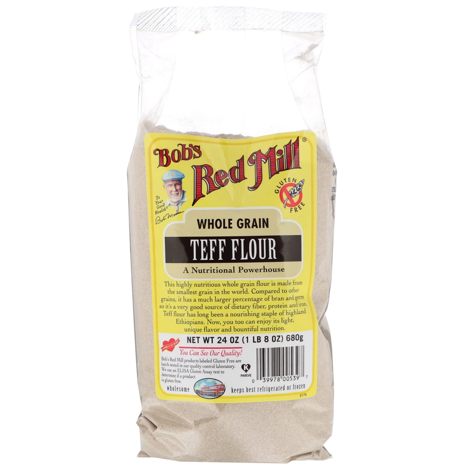 Bob's Red Mill, Whole Grain Teff Flour, 24 oz (pack of 2)