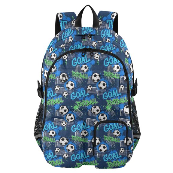 DIXRUYEE Football Field Pattern Pattern Backpack for School 14”Laptop Compatible with Reflective Safety Strips