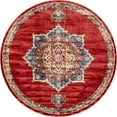 thumbnail image 1 of Unique Loom Utopia Vintage Inspired Rug 7' x 7' Round Burgundy/Beige, 1 of 1