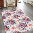 thumbnail image 3 of Summer Ocean Washable Area Rugs 3'x5', Retro Red Shell Starfish Conch Low Pile Throw Living Room Rug Non-Slip Sturdy Edge Binding Carpet for Indoor Entryway Bedside Kitchen, 3 of 9