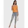 thumbnail image 4 of Women's Summer Short Sleeve V-Neck Criss Cross Cold Shoulder Blouse Tops, 4 of 4