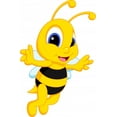 thumbnail image 2 of Cute Bee Cartoon Wall Decal by Wallmonkeys Peel and Stick Graphic (48 in H x 31 in W) WM346564, 2 of 4