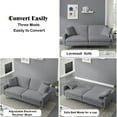thumbnail image 4 of Furvclv 74.41 Inch Teddy Velvet Sofa Bed Futon Couch Small Lounger Sofa With Separate Adjustment Backrest 2-Seat Tufted Couch For Living Room Bedroom Office Apartment, 4 of 9