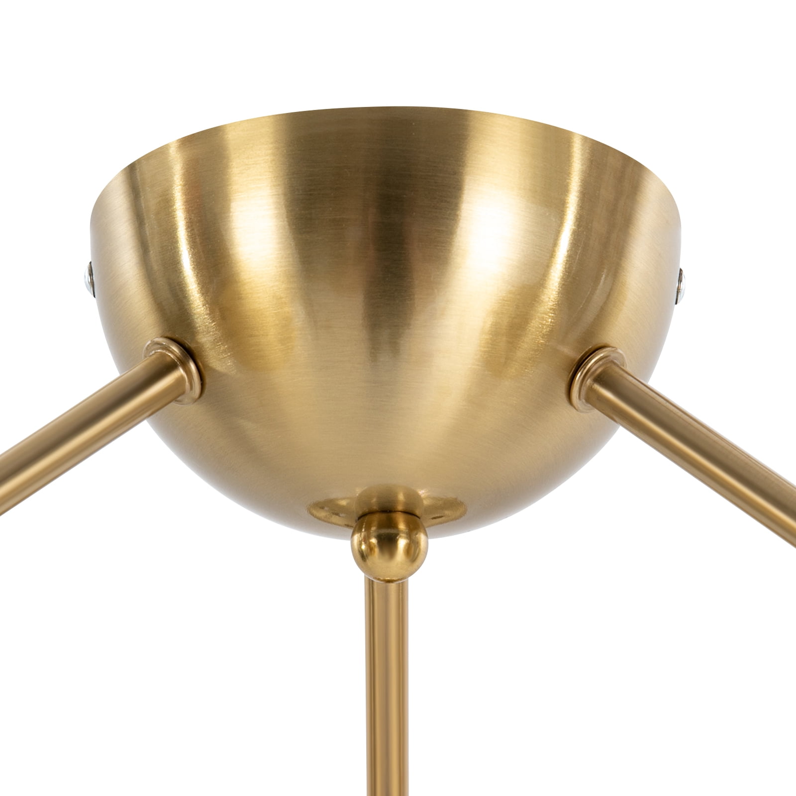 Wildnix Modern Gold Ceiling Light with Glass Lampshades, Adjustable Lighting Colors, and 60W Bulb Capacity for Living Room, Bedroom, and Hallway