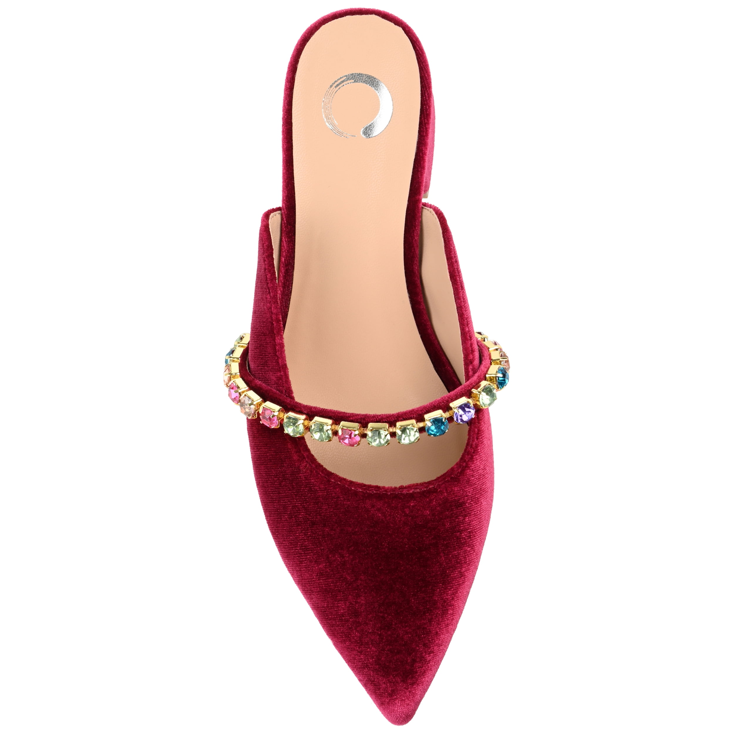 Journee Womens Jewel Mules Pointed Toe Slip On Evening Dress Flats