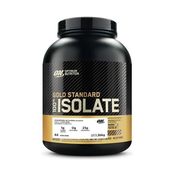 ON Gold Standard 100% Isolate Sabor Chocolate 3 LB Optimum Nutrition Fitness Town 1086459